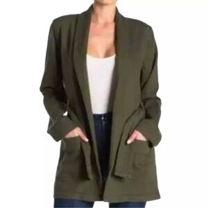 Good American Army Green Belted Wrap Jacket Womens Size 2